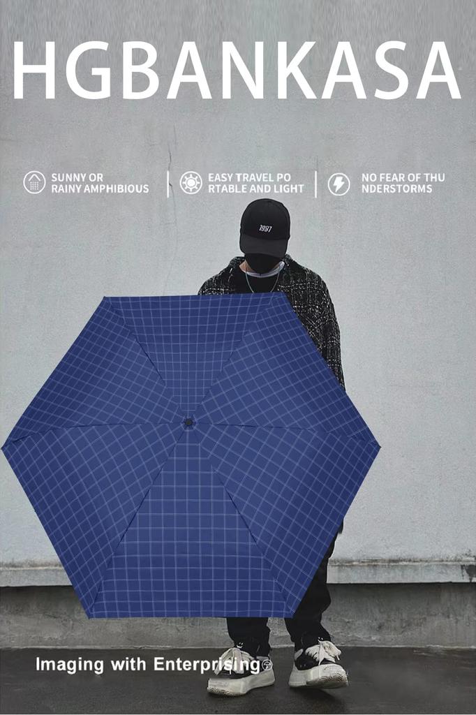 Folding for Both Sun and or More UV or More Light Heat Fabric Super Water Carbon Durable Large Lightweight Umbrella 60cm 6 Check Parasol,