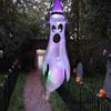 43 Inch Halloween Ghost Windsock Flags with LED Lights Outdoor Hanging Scary Light Up Ghost Wind Socks for Tree Yard Porch Garden Decor