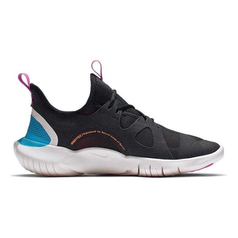 Nike Free RN 5.0 Износостойкие Низкие Детские Кроссовки для Бега Черные Белые Кроссовки AR4143-003