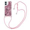 For iPhone 16 Plus TPU Case Quicksand Design Phone Cover with Lanyard