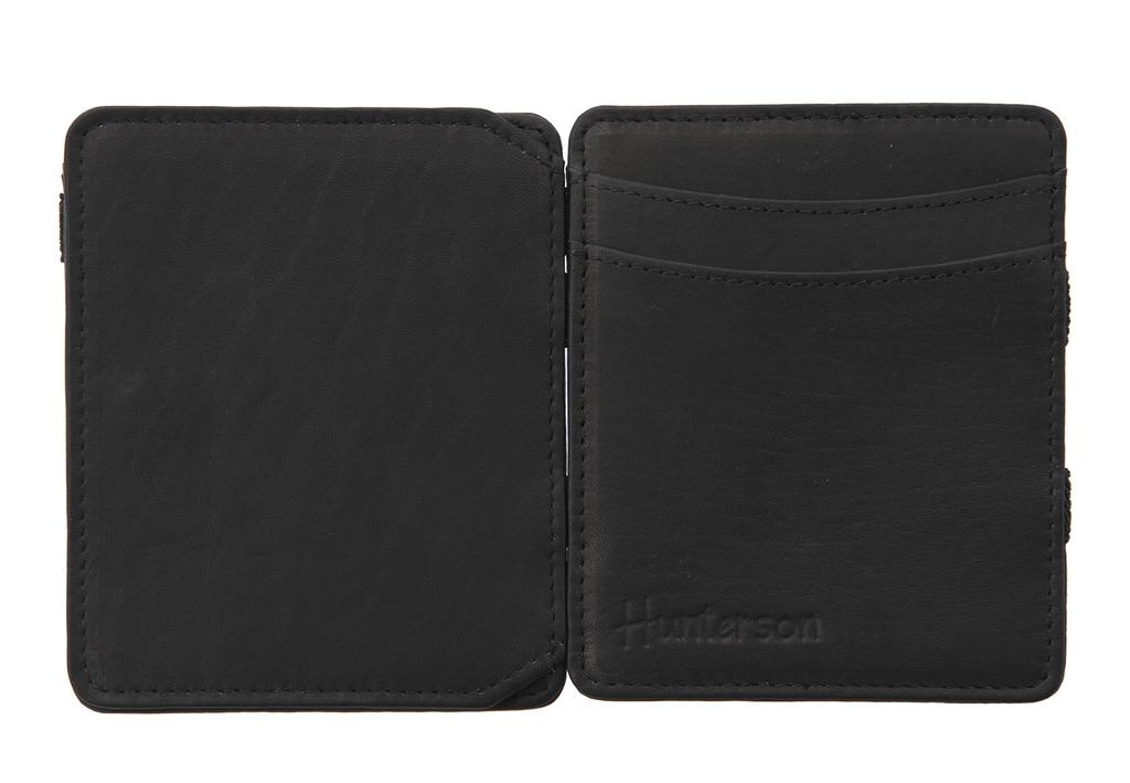 HUNTERSON Волшебный кошелек с отделением для монет, Вмещает японские банкноты (Широкий), черный