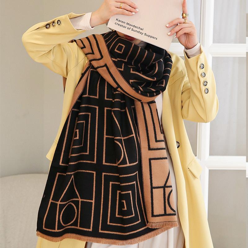 New Versatile Imitation Cashmere Warm Scarf Thickened Shawl