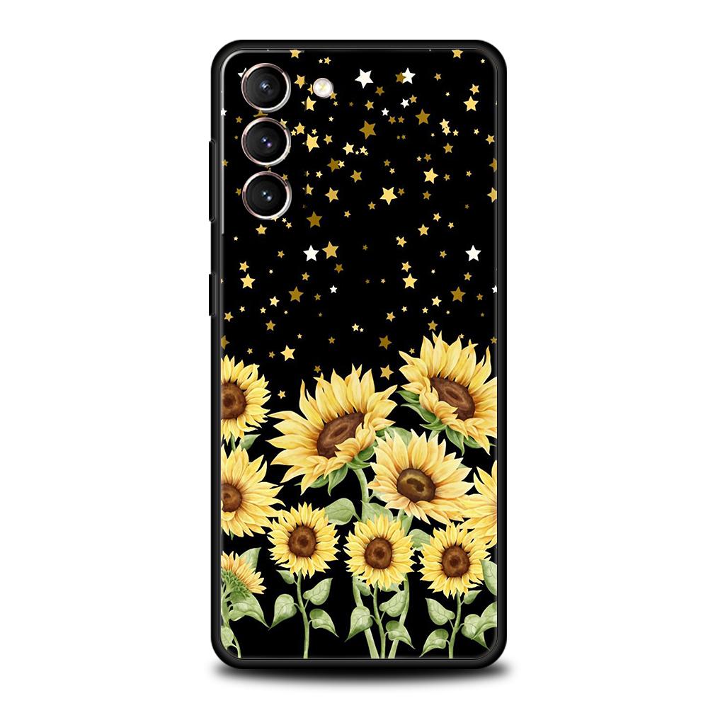Чехол-обложка для телефона Samsung Galaxy S25 Edge S24 S23 S22 S20 S21 FE Ultra S10 S10E Plus 5G Мягкий ТПУ Чехлы Сумки с рисунком Подсолнух