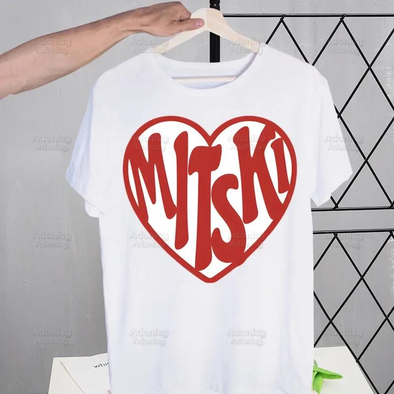 Mitski Singer Washing Machine Heart T-Shirt Men Unisex Anime Design Men Tee Shirt Homme Summer Tops Short Sleeve Vintage Style