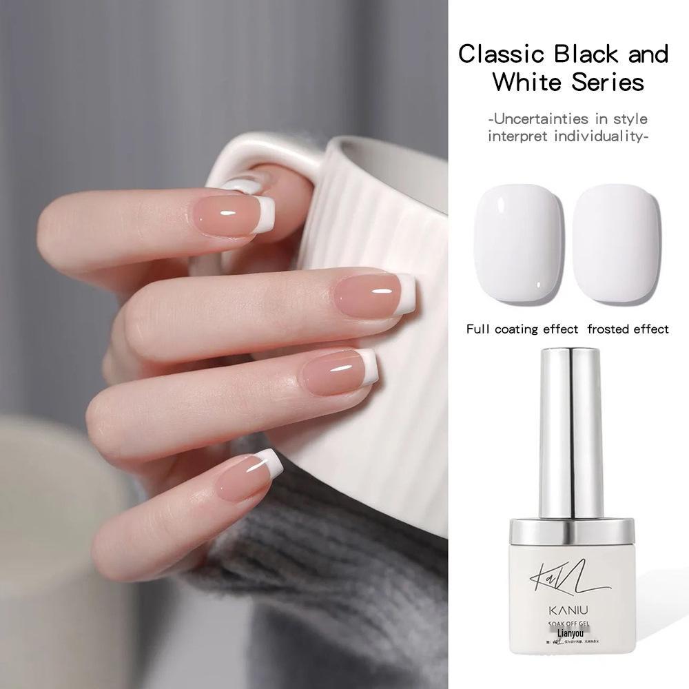 Высокопигментированный УФ-гель-лак для ногтей Белый и Черный - Универсальные Базовые Цвета для Нейл-арта