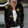 Women's Fashion Long Sleeve Christmas Snowman Snowflake Print Jacket Cardigan