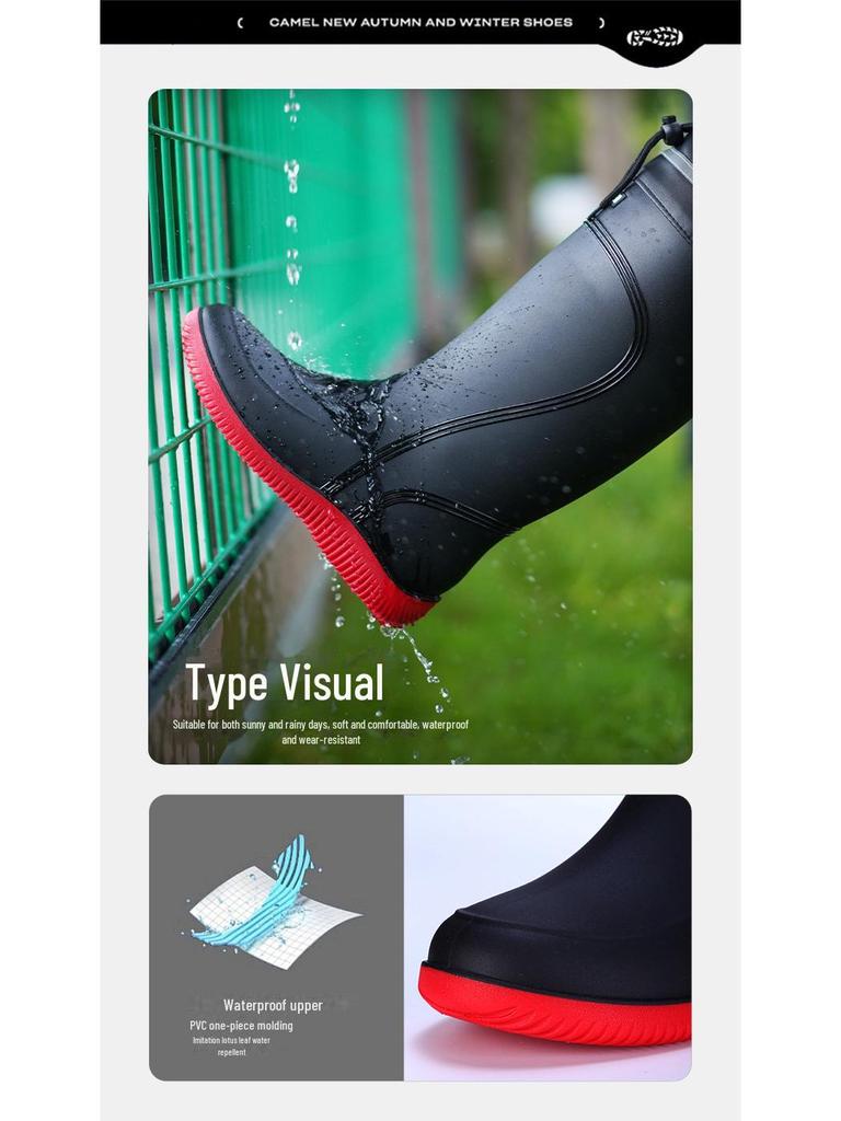 Водонепроницаемые нескользящие резиновые сапоги унисекс для работы и моды