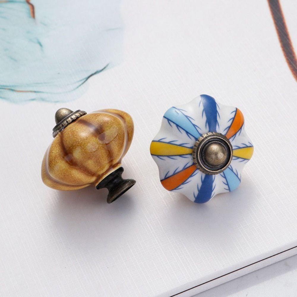 Несколько цветов Винтажная дверная ручка Одно отверстие Мебельная ручка Ручка-тыква Ручка для ящика