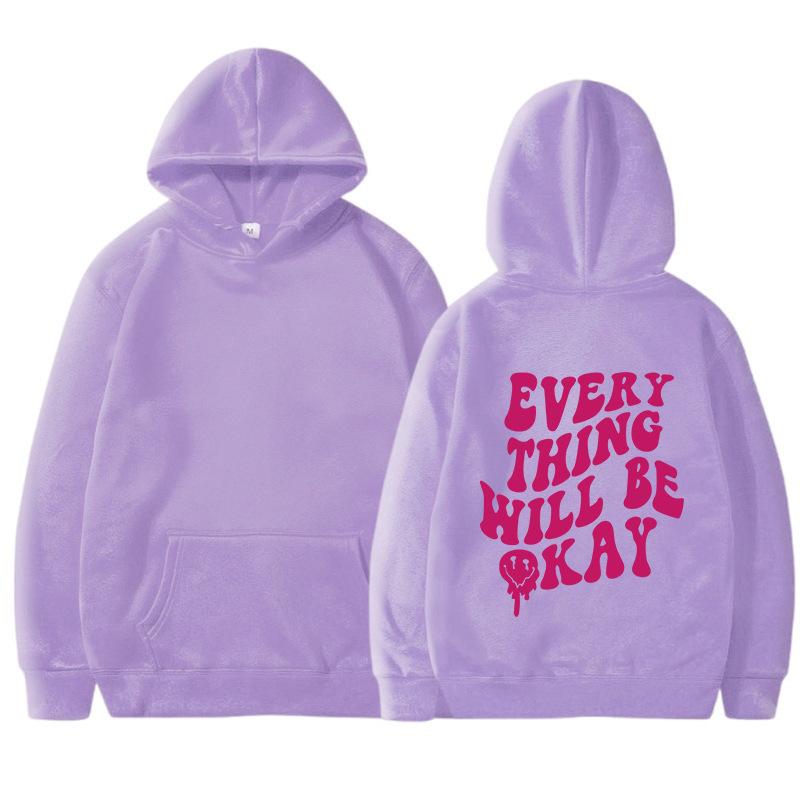 Plus Size Women's Funny Letter Print Casual Hooded Sweatshirt - Autumn/Winter Collection