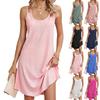 2024 Summer Solid Color Spaghetti Strap Sleeveless Dress