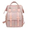 Nylon Middle School Student Schoolbag Waterproof Solid Color Backpack Large Capacity