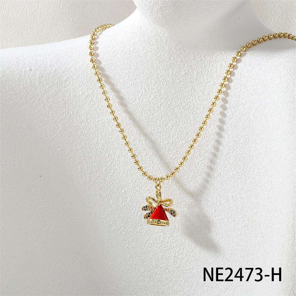 Рождественская коллекция: Ожерелье из бусин с шармами в виде дерева, снеговика, Санты, оленя, венка, перчаток и носков