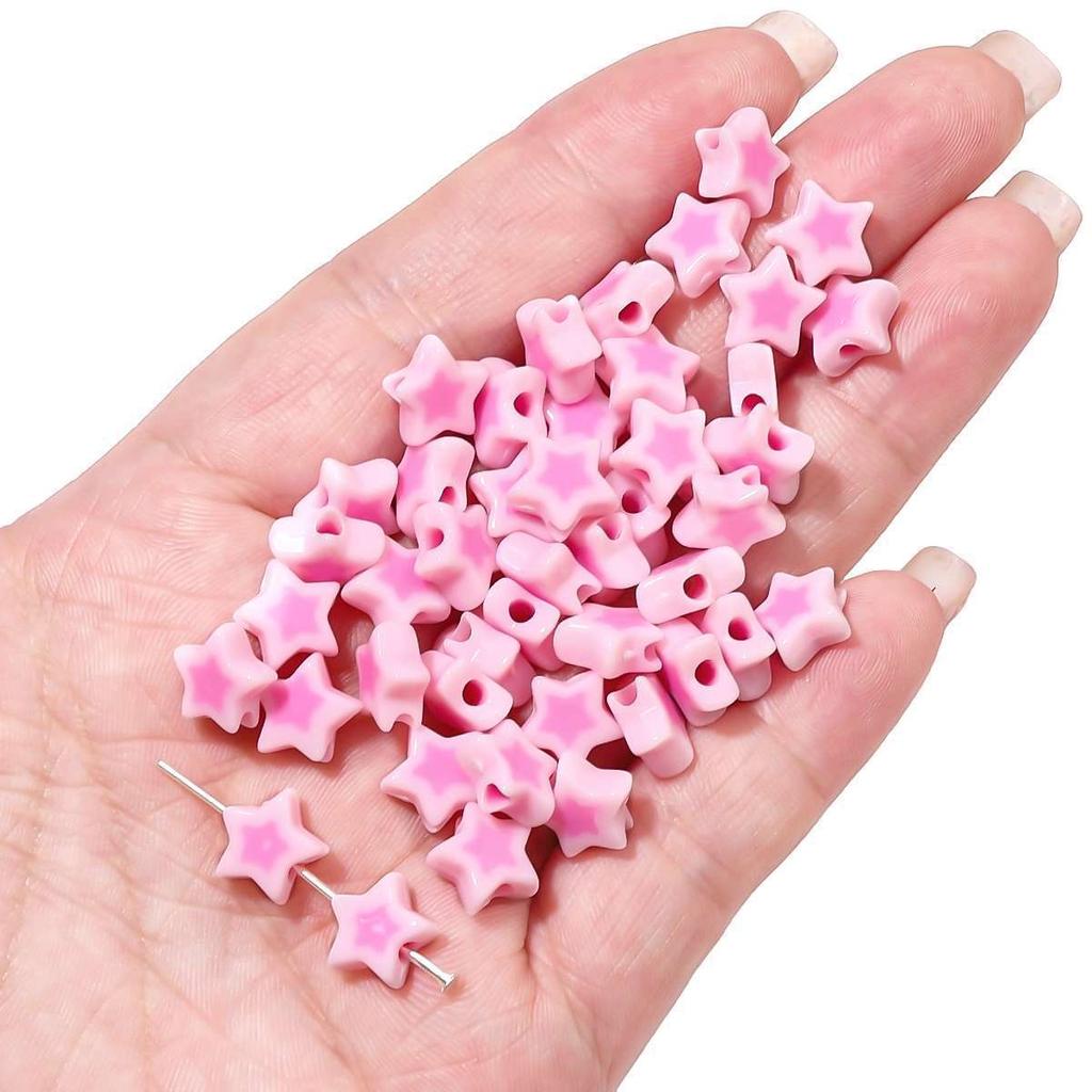 Бусины для браслетов ручной работы Акриловые двухцветные бусины Пентаграмма Бусины россыпью Бусины ручной работы Ожерелье из бисера своими руками Ювелирные изделия Аксессуары