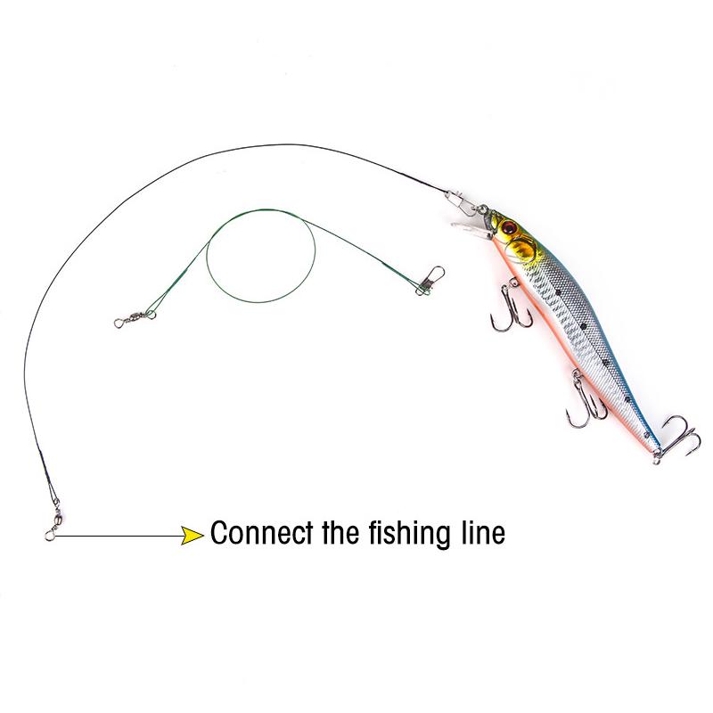 1шт аксессуары рыболовный крючок леска рыболовный поводок анти-укус леска проволока из нержавеющей стали с вертлюгом прокатка