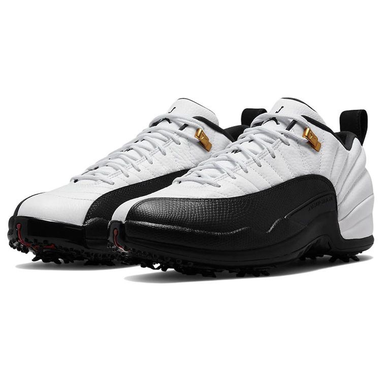 Air Jordan 12 Low Golf Taxi Unisex Sneakers White Metallic-Gold Black DH4120-100