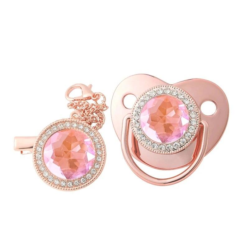 Большие стразы, детская соска-цепочка, набор крышек, красочная роскошная силиконовая соска-прорезыватель, пустышка, соска, подарок для душа новорожденного