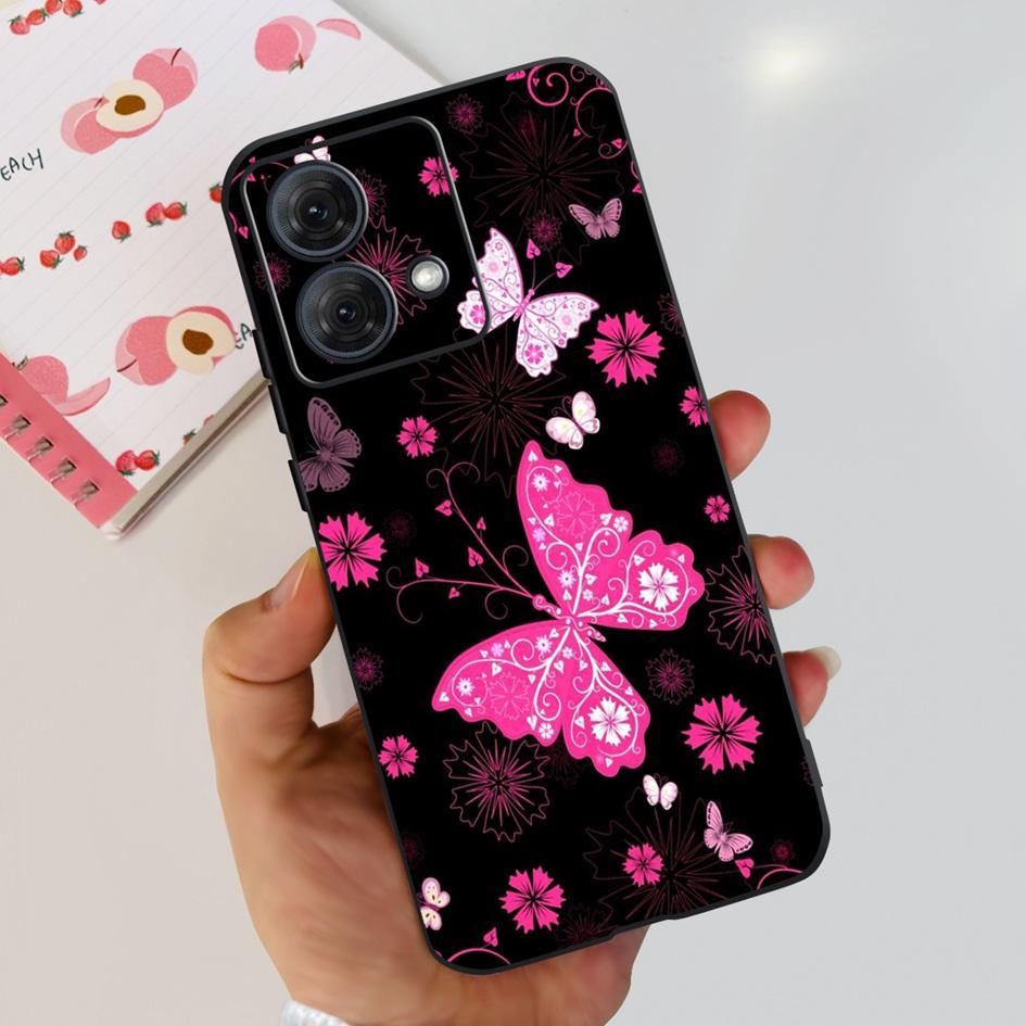 For Motorola Moto G84 5G Case 2023 New Stylish Butterfly Cat Slim Black Silicone Soft TPU Phone Cover For Moto G84 5G G 84 Coque