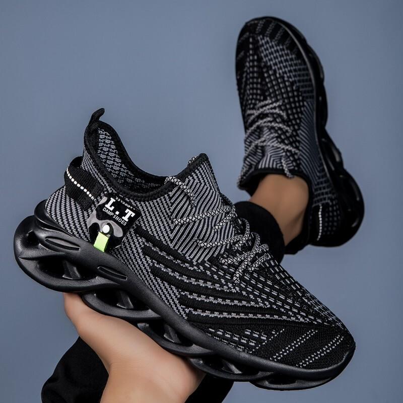 Men Casual Sport Shoes Breathable Lightweight Sneakers Outdoor Mesh Black Running Shoes Athletic Jogging Tennis Walking Shoes