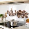 Durable and Stylish Glass Kitchen Board with Coffee Bean Pattern 80x52 cm