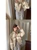 Женская толстовка-куртка в стиле ретро с цветными блоками и воротником-стойкой, Весна/Осень 2025, Повседневный свободный бейсбольный кардиган.