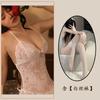 Sexy Underwear Lace Neck Gathering Slim Onesie Sexy Perspective Pure Desire Straps Hollow Pajamas Women