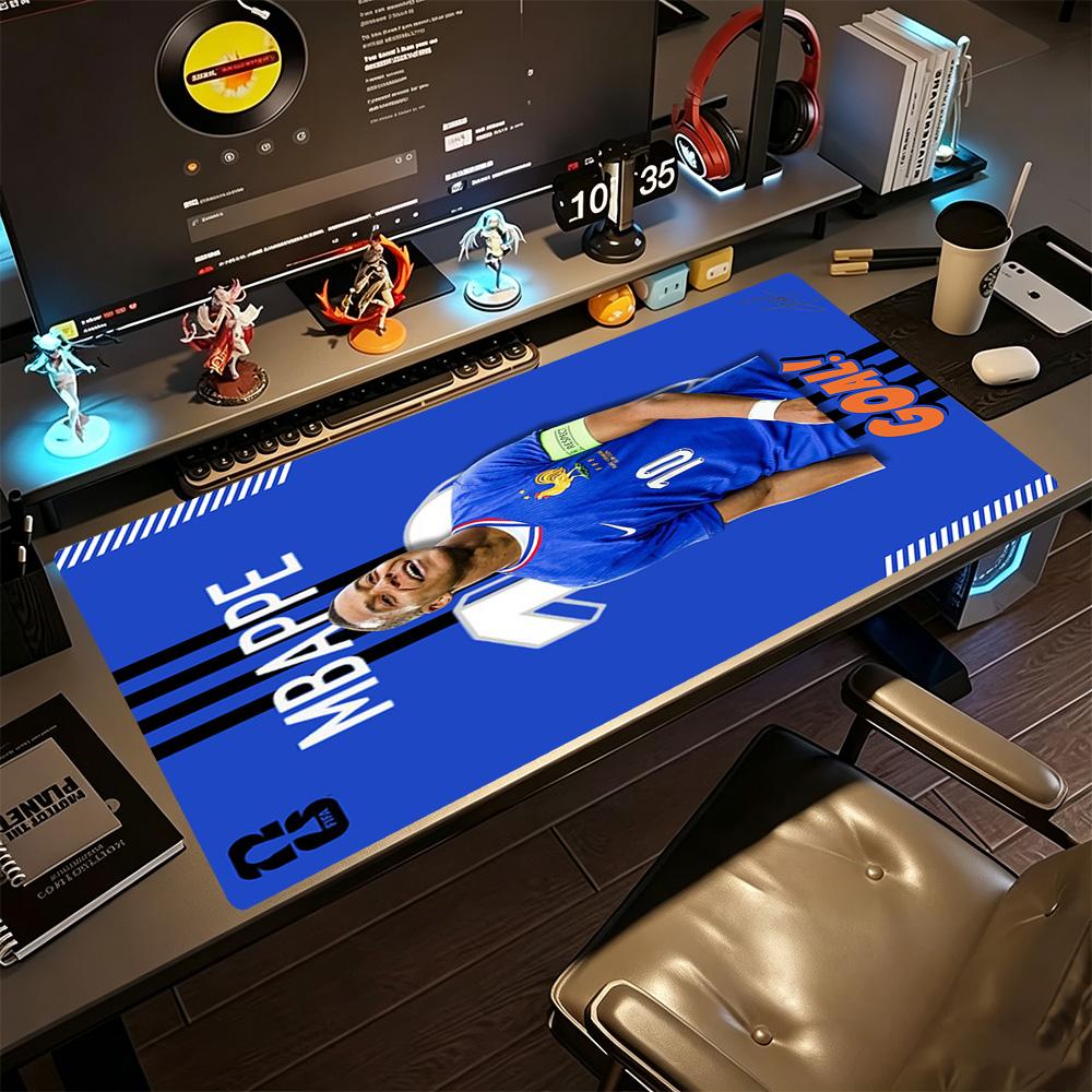 Star Player Kylian Mbappé Large Mouse Pad Desk Mat Computer Desk Keyboard Mat Non-Slip Rubber Bottom Office Desk Accessory