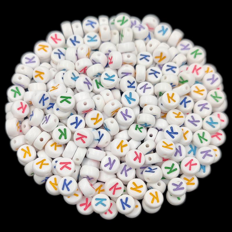 Товары для домашней вечеринки, 50 шт., 7 мм, красочные буквы, оптовая продажа, свободные бусины, изготовление ювелирных изделий, ожерелье, браслет, сделай сам, для кулона