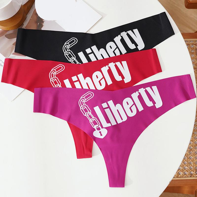 CINOON Сексуальные бесшовные женские трусики с V-образной талией, нижнее белье, стринги, нижнее белье с буквенным принтом, удобные стринги