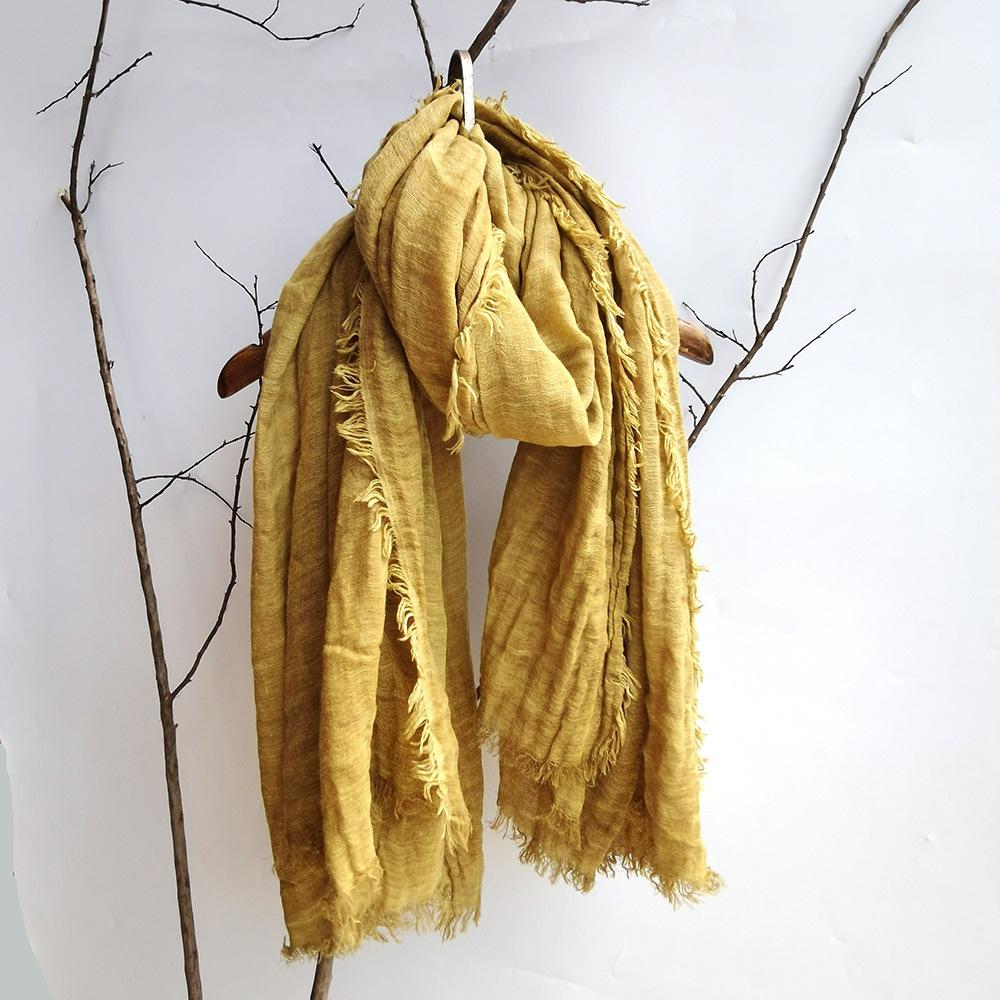 New Autumn and Winter Scarf Women's Shawl Wool Scarf Naturally Wrinkled Men's Scarf Turban