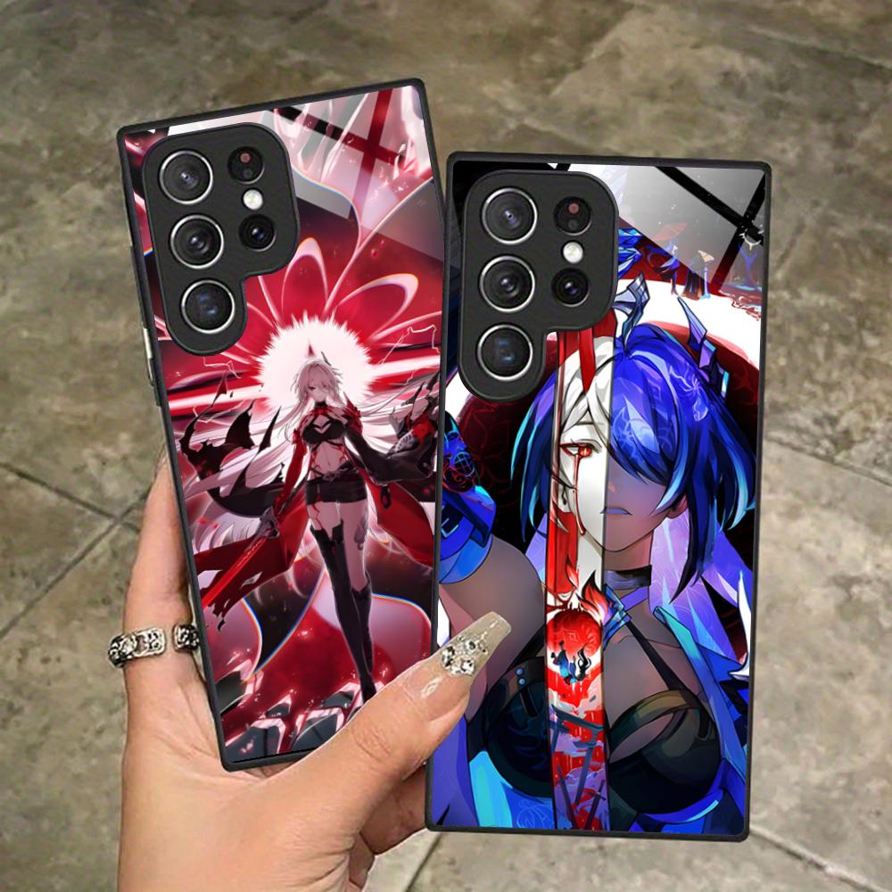 HSR Acheron Стеклянный чехол для мобильного телефона для Samsung Galaxy S26 S25 S24 S23 S22 S21 S20 Note20 Plus FE Ultra Цветная крышка