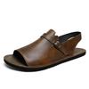 Fashion Hot Sale Men's Casual Leather Sandals Lightweight Slip-Resistant Sole Sandaly Breathable Comfortable Slippers Male Beach Shoes
