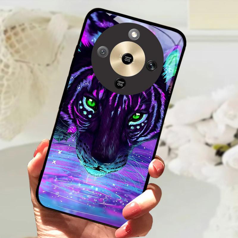 Чехол для Honor X9d 5G Модный Рисунок Закаленное Стекло Ударопрочный Чехол для Телефона Для Honor X9 D HonorX9D Задняя Крышка Fundas Бампер