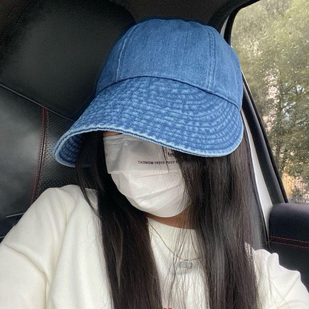 Sunscreen Visors Cap Cloth Snapback Hat Retro Denim Baseball Cap  Women