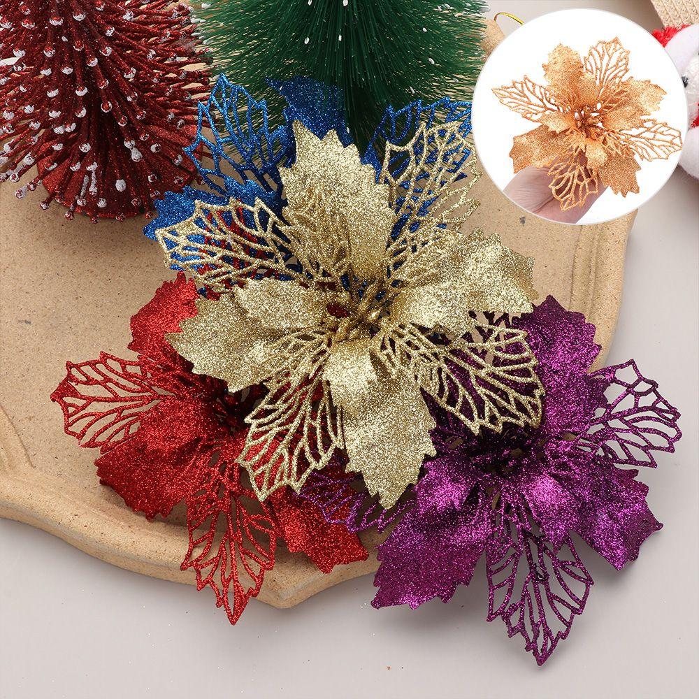 New Year Decor Christmas Flowers Fake Flowers Home Xmas Ornaments Christmas Tree Decorations