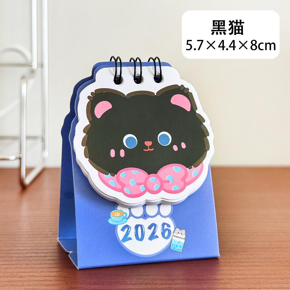 Mini Desk Calendar Foldable Spiral Bound Calendar Table Planner Thick Paper Desktop Scheduler For Home Office Daily Planning
