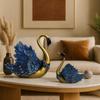 Hand Crafted Swan Pair Home Decor Figurine | Decorative Showpiece (Pack of 2, Blue)