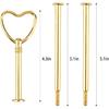 3 Tier 14" Heavy Metal Cake Stand Holder Fruit Plate Stand Fitting Hardware Rod Gold_Heart