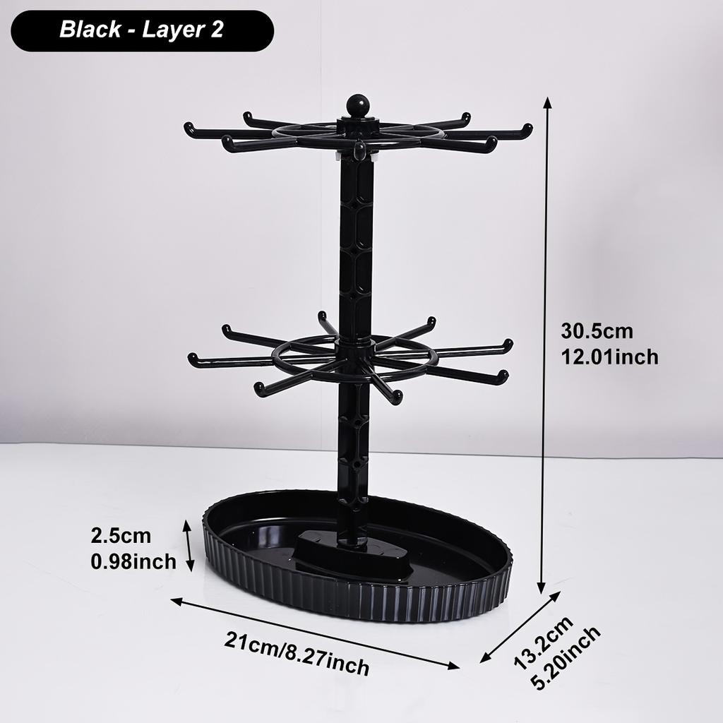 Rotatable Multi Tier Jewelry Display Stand For Earrings Rings Watches And Accessories Organizer Rack