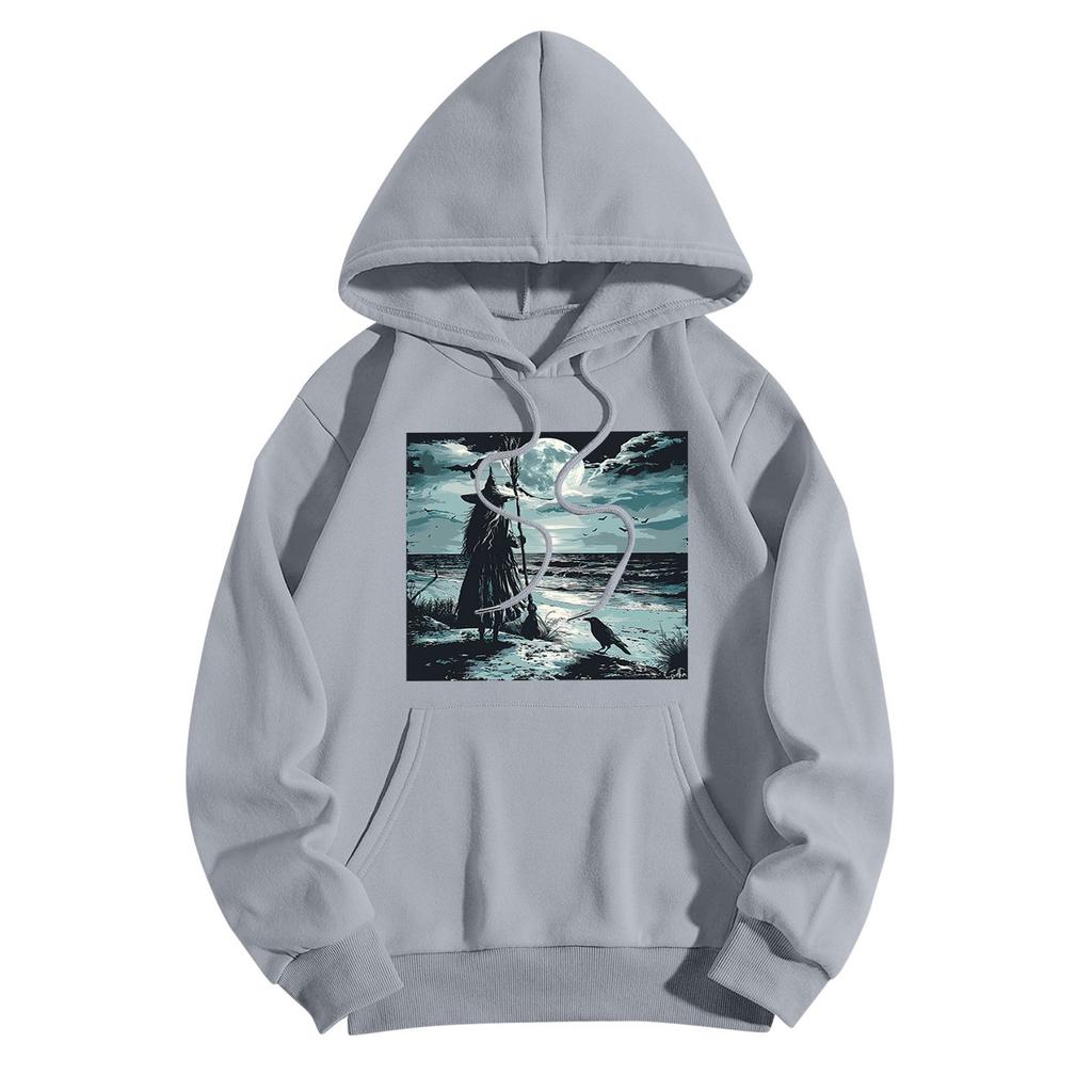 Толстовки для девочек-подростков с длинным рукавом и принтом, повседневные толстовки с графическим принтом, пуловер на шнурке, симпатичная толстовка большого размера