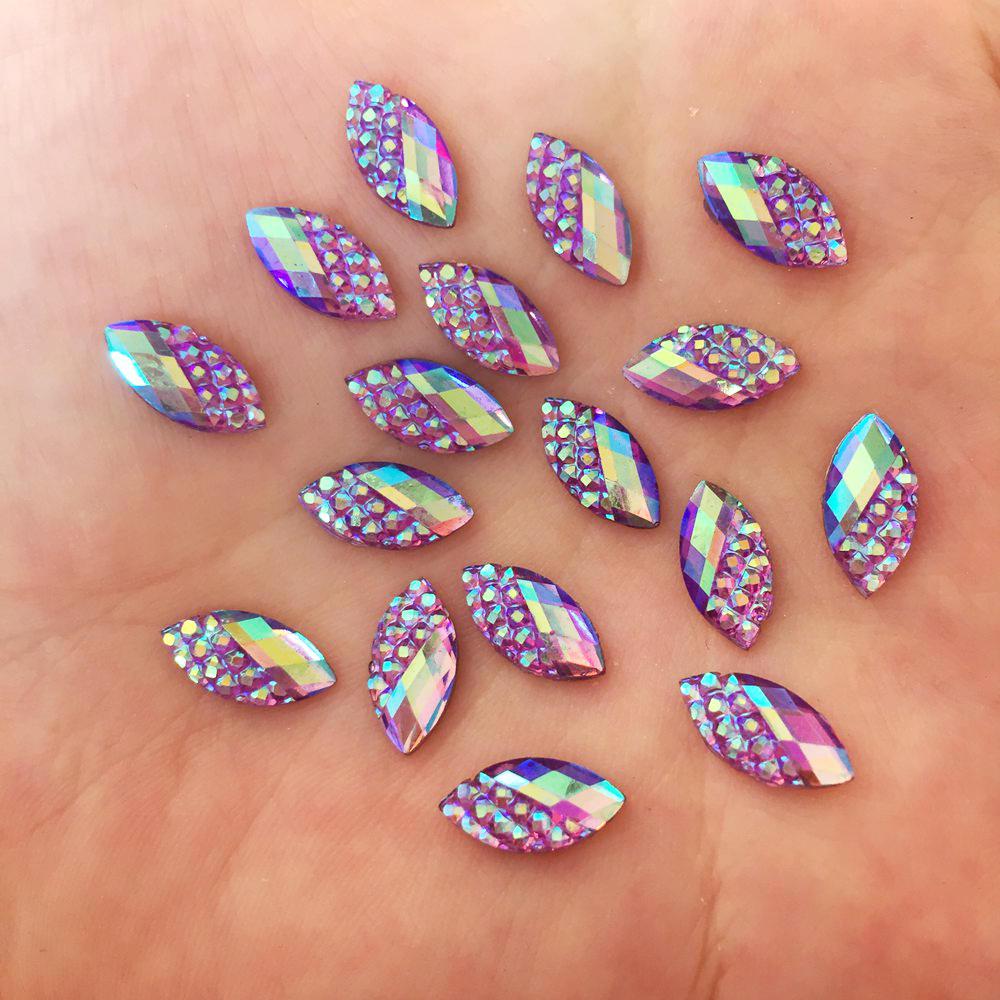 DIY 100 шт. 6*12 мм AB конский глаз смолы черепаха с плоской задней частью горный хрусталь свадебные поделки