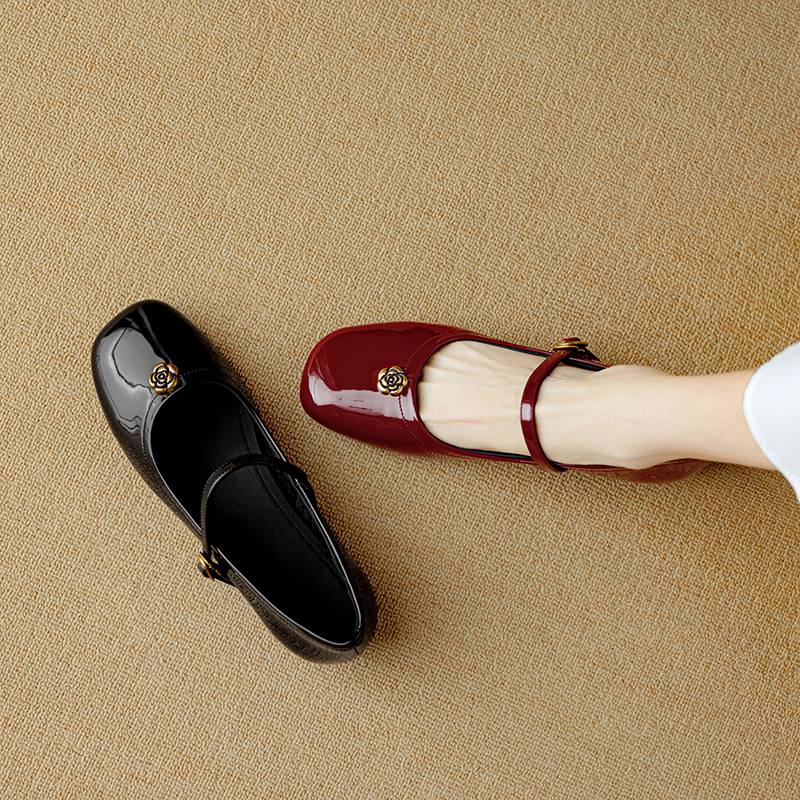 Krazing Pot Летние туфли из овчины, размер 41, низкий каблук, металлические цветы, Мэри Джейн, квадратный носок, туфли-гладиаторы