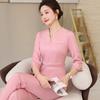Two-piece Blouse + Pants Overalls Women's Fashion Beauty Uniform Spa Hotel Front Desk Salon Uniform Clothing Massage Clothing Aesthetic Uniform Summer
