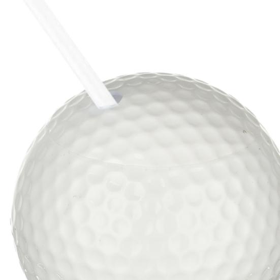 Кружка для гольфа 600 мл Герметичная Легко чистить Привлекательная Большая вместимость Непротекающая Подарок Портативный Дизайн в форме гольфа Кружка с соломинкой для напитков для вечеринки