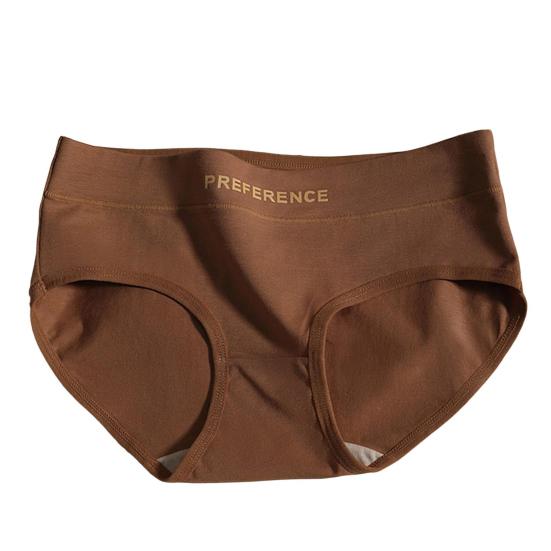 Women Underpants Mid Waist Solid Color Cotton Butt-lifted Breathability Elastic Quick-drying Sport Casual Briefs