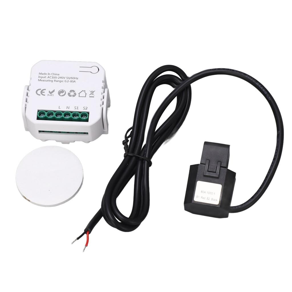 WiFi Energy Monitor Single Phase Smart Electricity Meter with Clamp Power Consumption Monitor 100‑240VAC
