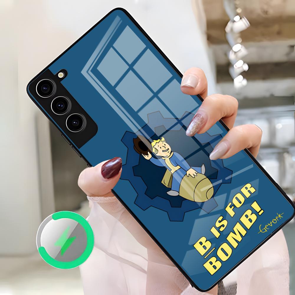 Чехол для телефона F-Fallouts Vault для Samsung S26 Ultra S25 Edge S23 S22 S21 S20 Ultra Plus S24 Fe A25 Магнитная стеклянная крышка