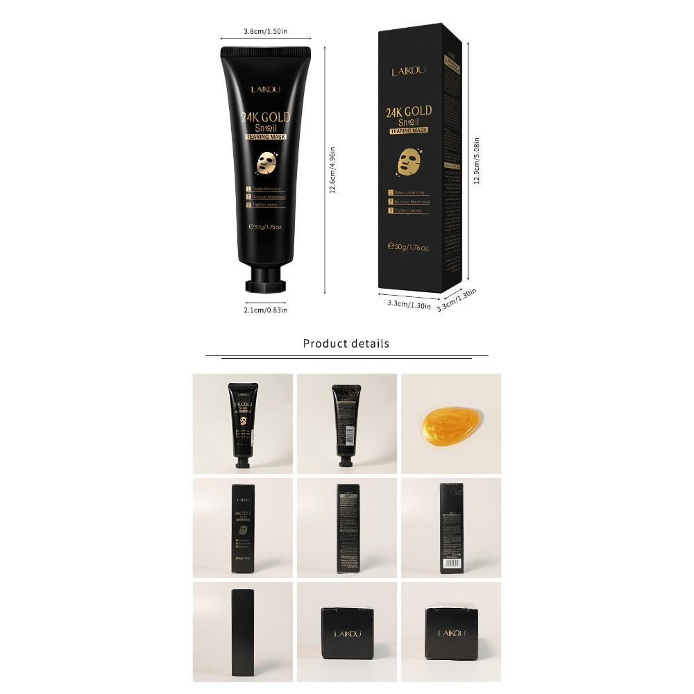 Маска LAIKOU Gold Leaf Snail Tear Mask 50 г, цветная коробка Очищающие средства по уходу за кожей