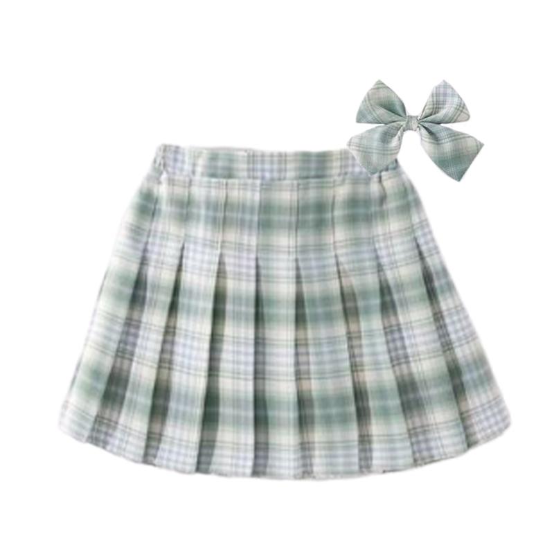Юбки-плиссе в полоску и клетку для девочек JK, 13 цветов, 120-170, летняя детская школьная короткая юбка принцессы