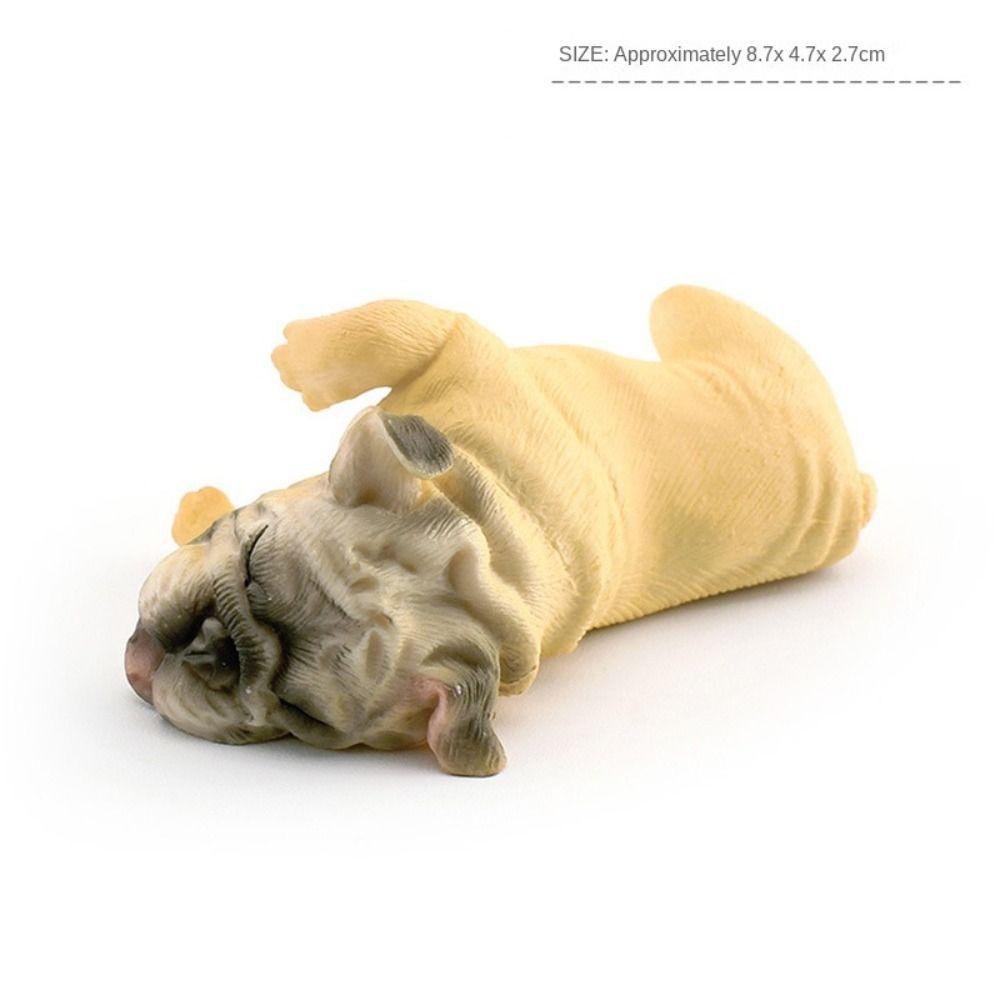 Figurine Solid Simulation Dog Model Bulldog Simulated Sleeping Posture Bulldog Table Decor