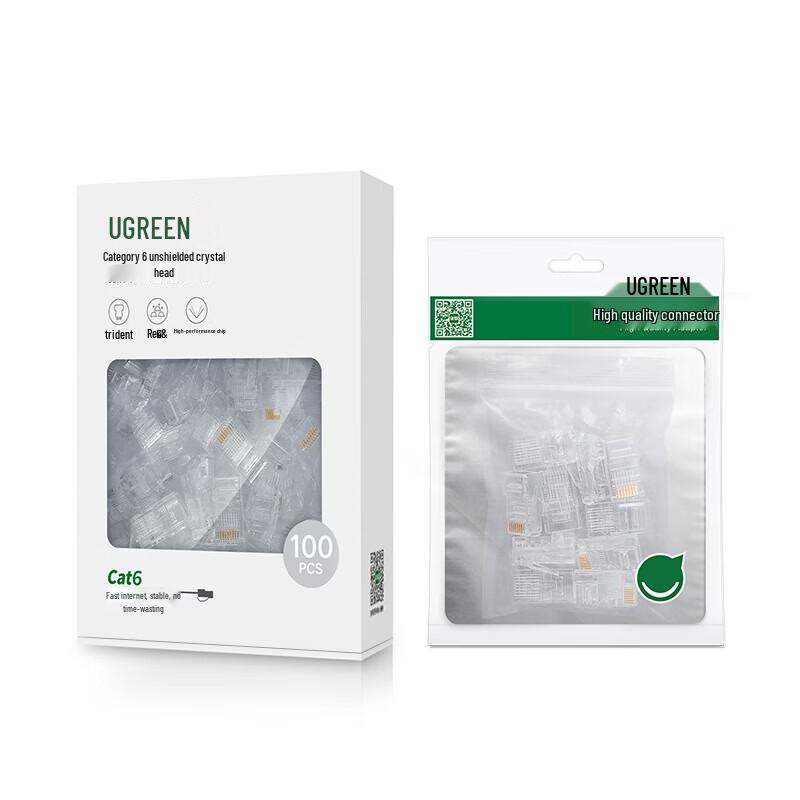 UGREEN Cat6 RJ45 30U Gold-Plated 8P8C Network Connector (100-Pack)